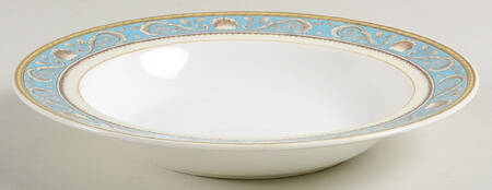 Runnymede Turquoise (Brown Shells, No Center) Rim Soup Bowl
