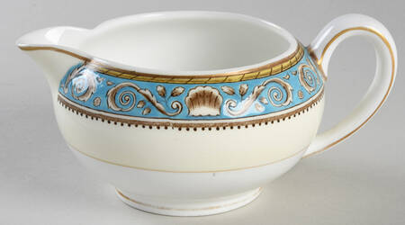 Runnymede Turquoise (Brown Shells, No Center) 146 Shape Creamer