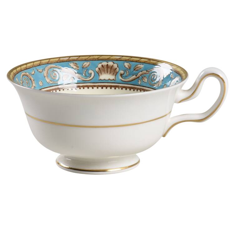 Runnymede Turquoise (Brown Shells, No Center) Footed Cup