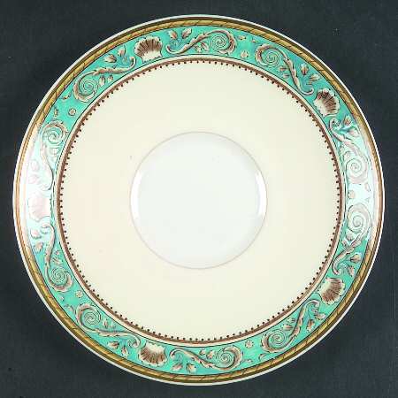 Runnymede Turquoise (Brown Shells, No Center) Saucer for Cream Soup Bowl