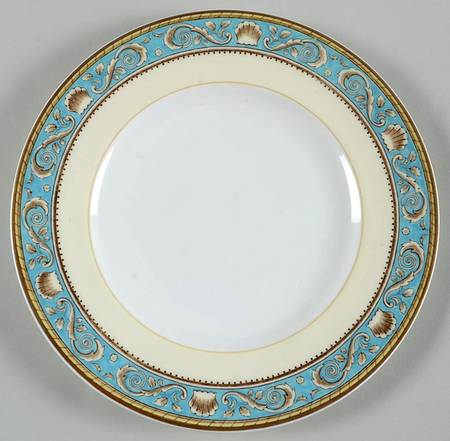 Runnymede Turquoise (Brown Shells, No Center) Salad Plate