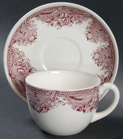 Salem College Mulberry Flat Cup & Saucer Set