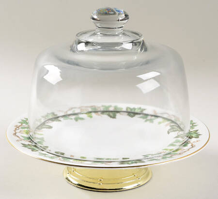 Santa Clara 6 1/2"-7 1/2" Footed Cheese Plate w/ Glass Dome HC