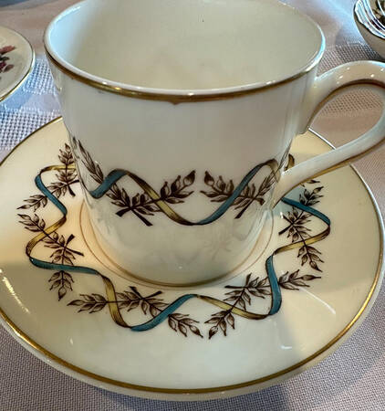 Sandringham Blue Flat Cup & Saucer Set
