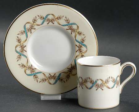 Sandringham Blue Bond Shape Demitasse Cup and Saucer Set