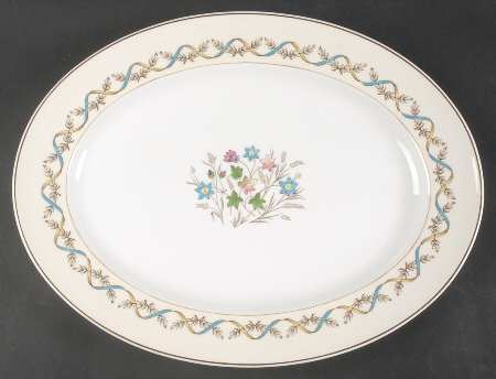 Sandringham Blue 15" Oval Serving Platter