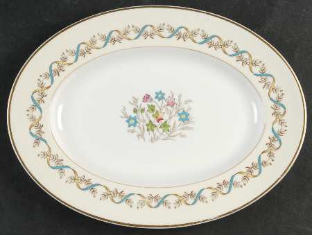 Sandringham Blue 13" Oval Serving Platter