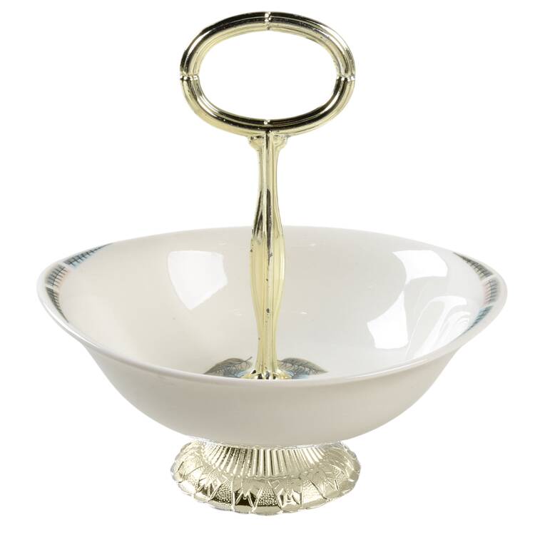 Seander 6"-7" Handled Footed Nut Dish HC