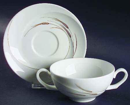 Serenity Flat Cream Soup Bowl & Saucer Set