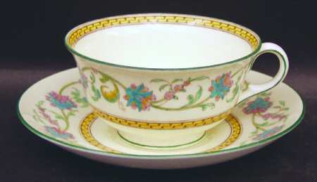Shah (W734, Cream Rim) Leigh Shape Footed Cup & Saucer Set