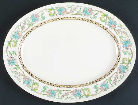 Shah (W734, Cream Rim) 15" Oval Serving Platter
