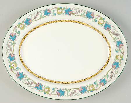 Shah (W734, Cream Rim) 16" Oval Serving Platter