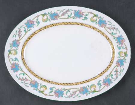 Shah (W734, Cream Rim) 13" Oval Serving Platter