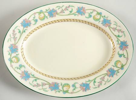 Shah (W734, Cream Rim) 11" Oval Serving Platter