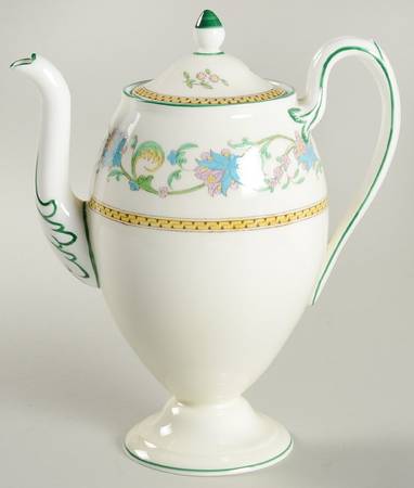 Shah (W734, Cream Rim) Mini Coffee Pot & Lid