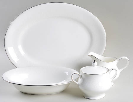 Silver Ermine (R4452, Contour Shape) 5 Piece Hostess Set by Wedgwood