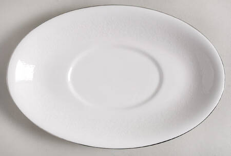 Silver Ermine (R4452, Contour Shape) Underplate for Gravy Boat by Wedgwood
