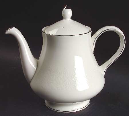 Silver Ermine (R4452, Contour Shape) Teapot & Lid by Wedgwood