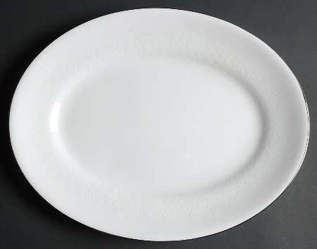 Silver Ermine (R4452, Contour Shape) 14" Oval Serving Platter by Wedgwood