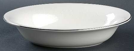 Silver Ermine (R4452, Contour Shape) 10" Oval Vegetable Bowl by Wedgwood