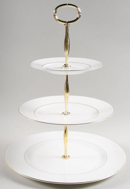 Signet Gold 13 7/8"-14 1/4" 3-Tiered Serving Tray(DP,SP,BB) HC