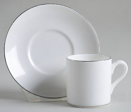 Signet Platinum Bond Shape Demitasse Cup and Saucer Set