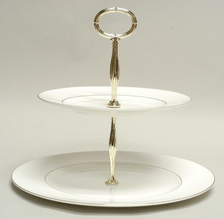 Signet Platinum 2 Tiered Serving Tray (Dinner & Salad Plate)