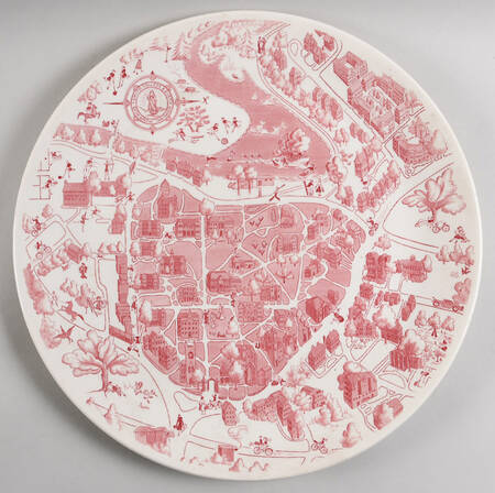 Smith College Pink 14" Chop Plate (Round Platter)