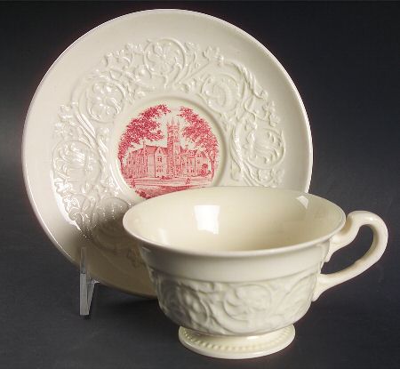 Smith College Pink Footed Cup & Saucer Set