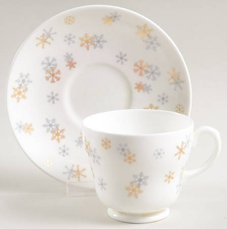 Snowstorm Footed Cup & Saucer Set