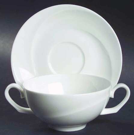 Solar Flat Cream Soup Bowl & Saucer Set