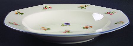Springtime (Multi On Ivory) Rim Soup Bowl