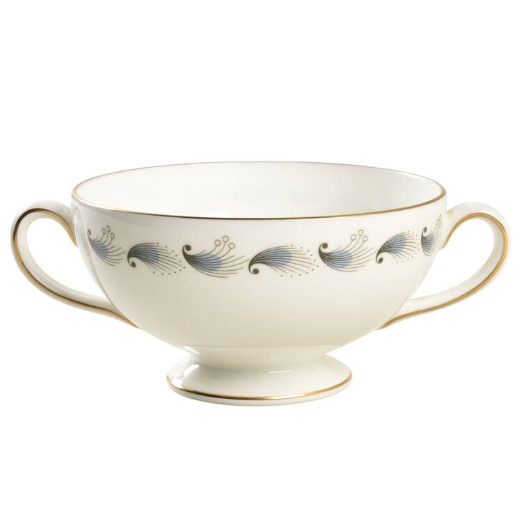 Stardust Footed Cream Soup Bowl