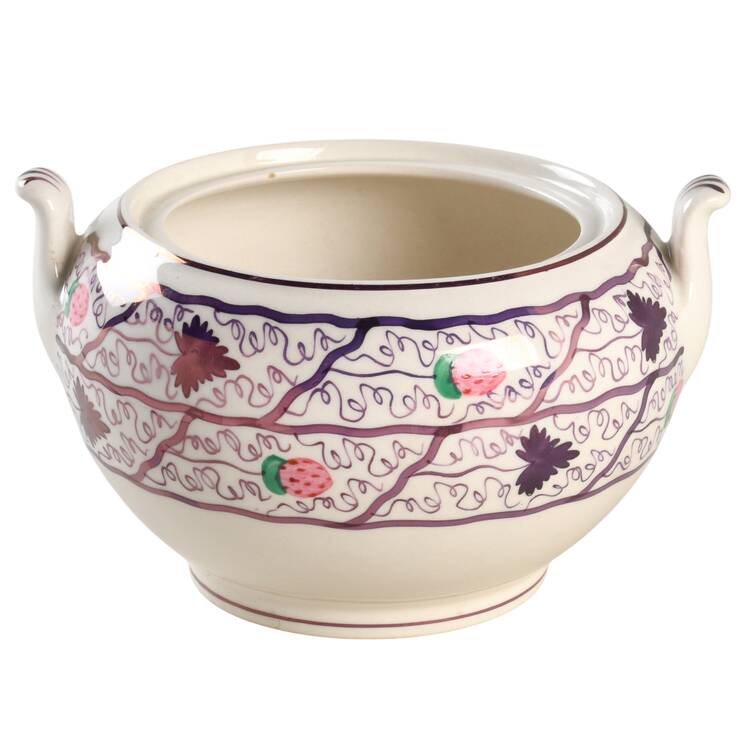 Strawberry Lustre Sugar Bowl No Lid