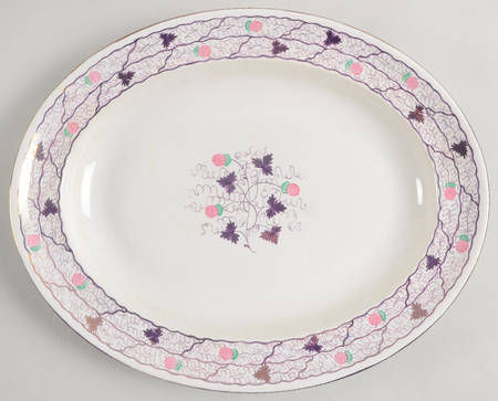 Strawberry Lustre 13" Oval Serving Platter