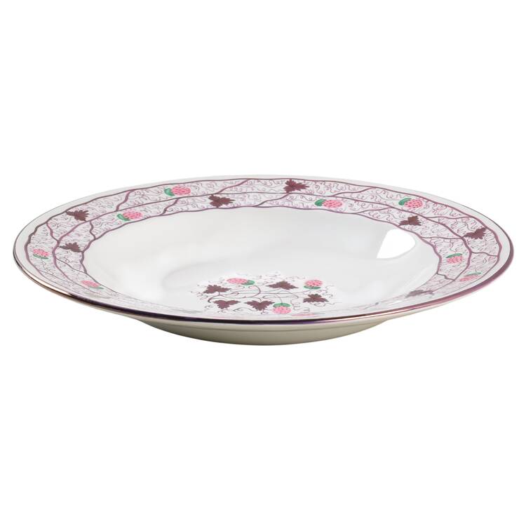 Strawberry Lustre Large Rim Soup Bowl