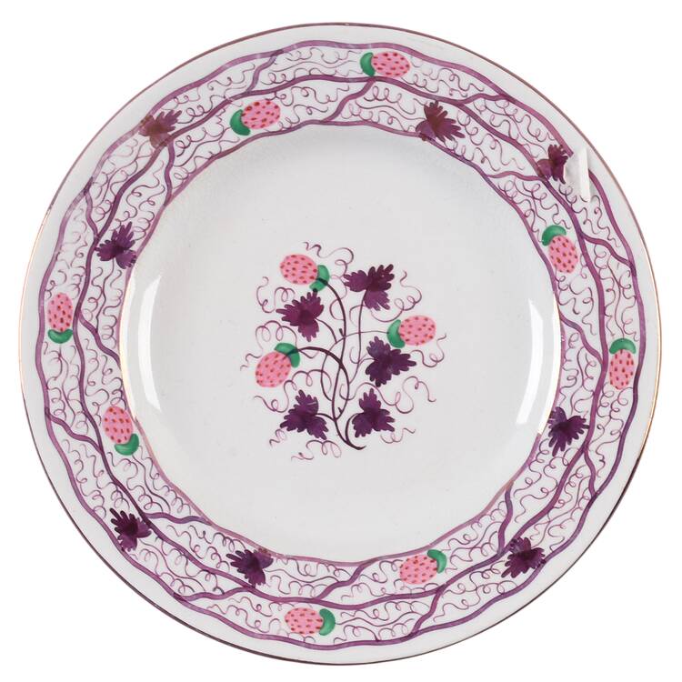 Strawberry Lustre Bread & Butter Plate