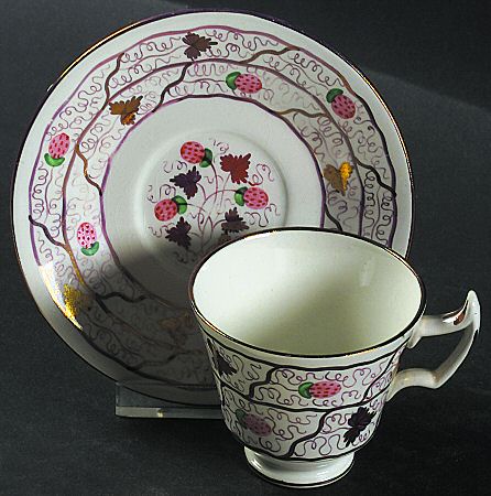 Strawberry Lustre Footed Demitasse Cup & Saucer Set