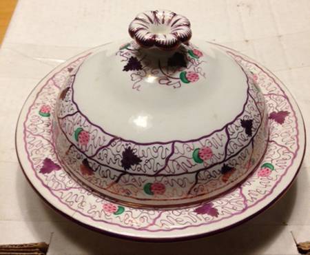 Strawberry Lustre Round Covered Butter