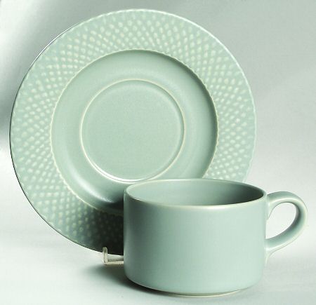 Sage Flat Cup & Saucer Set