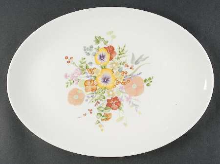 Summer Bouquet 14" Oval Serving Platter