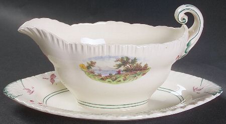 Summer Time Gravy Boat with Attached Underplate