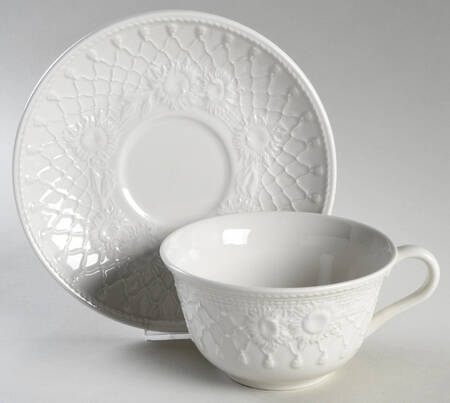 Sunflowers (White Embossed) Breakfast Cup & Saucer Set