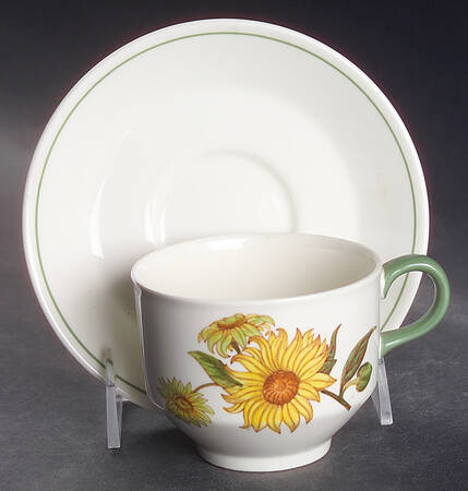 Sunflower Flat Cup & Saucer Set