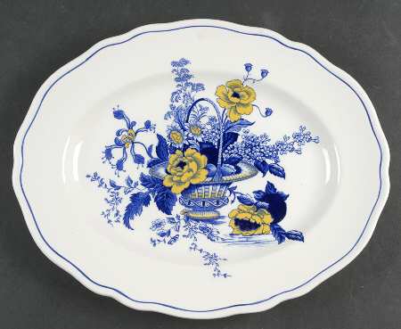 Surrey Blue & Yellow 12" Oval Serving Platter