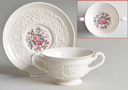 Swansea Footed Bouillon Cup & Saucer