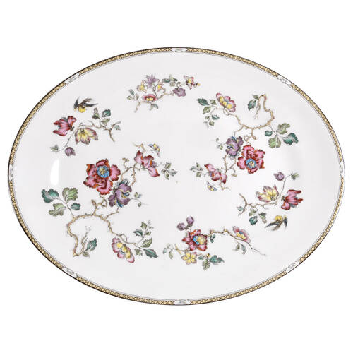 Swallow (Yellow Brown Trim) 15" Oval Serving Platter