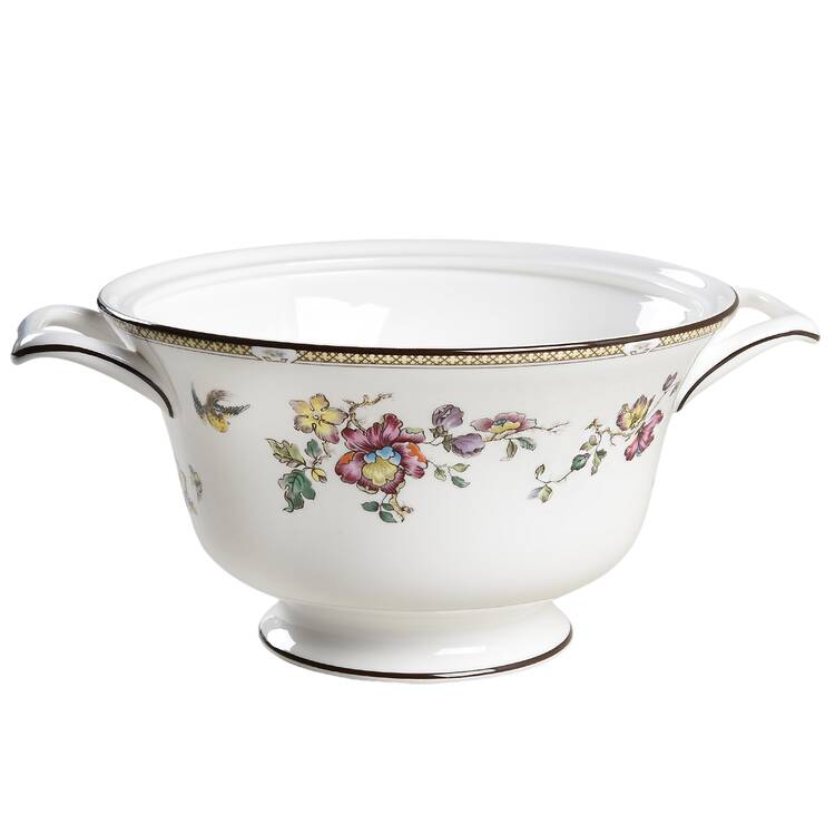 Swallow (Yellow Brown Trim) Round Vegetable No Lid