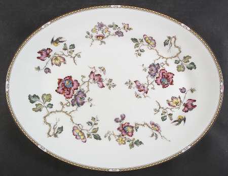 Swallow (Yellow Brown Trim) 16" Oval Serving Platter