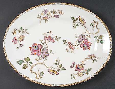 Swallow (Yellow Brown Trim) 13" Oval Serving Platter
